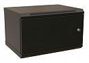 Шкаф коммутационный WRline (WR-TW-0666-SR-RAL9004) настенный 6U 600x600мм пер.дв.металл 2 бок.пан. направл.под винты 60кг черный 500мм 367мм IP20 стал