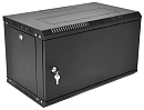 Шкаф ЦМО Шкаф телекоммуникационный настенный разборный ЭКОНОМ 6U (600 520) дверь металл, цвет черный
