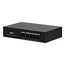 Коммутатор Dahua DH-PFS3005-4ET-36 5-портовый неуправляемый с РоЕ, 4xRJ45 100Mb PoE, 1xRJ45 100Mb, суммарно 36Вт, коммутация 1 Гбит/с, MAC-таблица 1К,