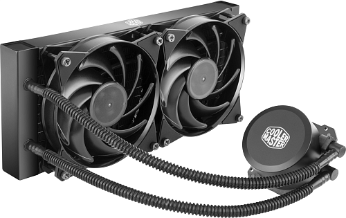 Система охлаждения/ Cooler Master MasterLiquid Lite 240 (200W, 240mm, fans: 2x120mm/66.7CFM/30dBa/2000rpm, 1200/115X/2066/2011-V3/2011/AM5/AM4/AM3