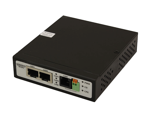Удлинитель Ethernet OSNOVO TR-IP2 Удлинитель Ethernet (VDSL) на 2 порта до 3000м (необходимо 2 устройства). Скорость передачи 90Мбит/с (300м), 56Мбит/