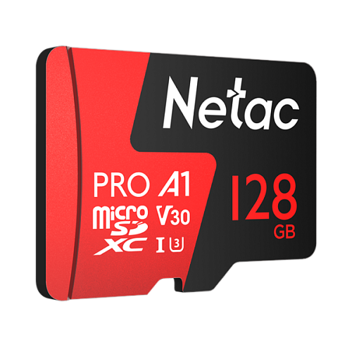 Netac P500 Extreme PRO 128GB MicroSDXC V30/A1/C10 up to 100MB/s, retail pack with SD Adapter