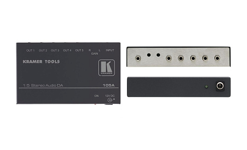 Усилитель-распределитель Kramer Electronics 105A 1:5 звуковых стереосигналов c регулировкой уровня сигнала, 20 кГц