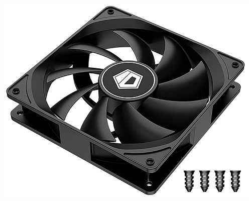 Вентилятор для корпуса ID-COOLING FL-12025K 120x120x25мм (80шт./кор, 3pin, черный, 1250об/мин, супертихий) BOX