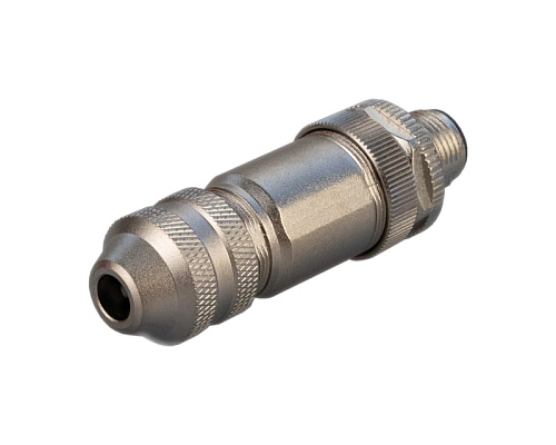 Разъем M12, D-coded, 4 pin, IP67, металлический корпус, "папа"