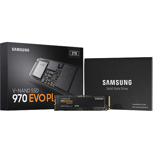 Твердотельные накопители/ Samsung SSD 970 EVO Plus, 2000GB, M.2(22x80mm), NVMe 1.3, PCIe 3.0 x4, 3-bit MLC, R/W 3500/3300MB/s, IOPs 620 000/560 000,