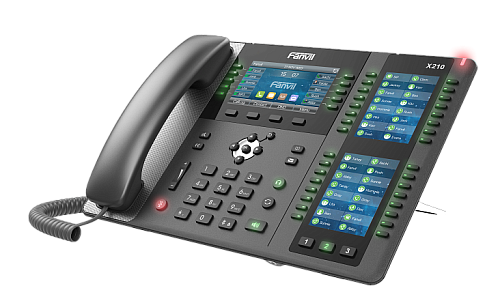 Телефон Fanvil X210 2xEthernet 10/100/1000, HD Voice, 20 SIP Lines, 10 Line Key, 116 DSS Keys, IPV6/OPUS, 4.3+2*2.4 Multi Color Screen, WIFI & Built-i