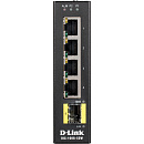 Коммутатор D-LINK Коммутатор/ DIS-100G-5SW Unmanaged Industrial Switch 4x1000Base-T, 1x1000Base-X SFP, Surge 2KV, Alarm relay, DIN-Rail, metal case IP30, -40 to 75°C,