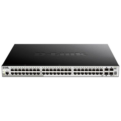 Коммутатор D-Link SMB D-Link DGS-1510-52XMP/A1A PROJ Настраиваемый L2+ стекируемый с 48 портами 10/100/1000Base-T и 4 портами 10GBase-X SFP+ (48 портов PoE 802.3