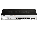 Коммутатор D-Link Настраиваемый L2 PoE-коммутатор, 8x1000Base-T PoE, 2х1000Base-X SFP, PoE-бюджет 65 Вт, упрощенный интерфейс CLI