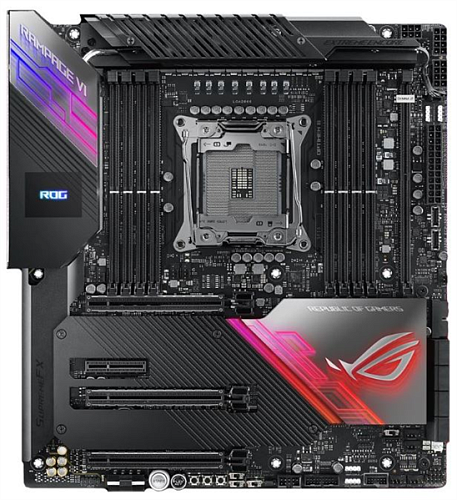 ASUS ROG RAMPAGE VI EXTREME ENCORE, LGA 2066, X299, 8*DDR4 , SLI+CrossFireX, SATA3 + SATA Express + RAID, Audio, Gb LAN, USB 3.2*17, USB 2.0*3, ATX ;