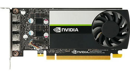 NVIDIA Nvidia Quadro T1000 4GB GDDR6 128-bit; 4 x mDP; RTL box (incl: vga, 4xmDP->DP, FH + low profile planks, docs)