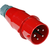 Вилка IEC 309 трехфазная, 32A, 380V, разборная, красная