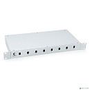 Cabeus FO-19-8SC Кросс бокс оптический 19" на 8 SC (LC duplex) со сплайс пластиной и КДЗС (без пигтейлов и проходных адаптеров)