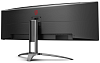 49" AOC AG493UCX Curved 1800R 5120x1440 120Гц VA LED 32:9 4ms 2*HDMI DP USB-C/4xUSB3.2 80M:1 3000:1 178/178 550cd Tilt HAS Swivel Speakers 2*5w Black