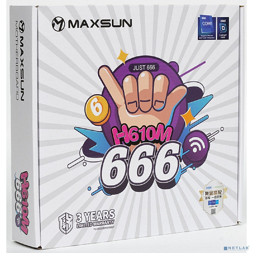 MAXSUN MS-H610M 666 WIFI6 (Socket 1700, mATX, 2*DDR4, VGA/HDMI, 4*SATA3, 1*M.2, 1*PCIEx16/1*PCIEx1, 3*USB2.0, 2*USB 3.2 Gen1, LAN 1*1G, Bluetooth, Wi