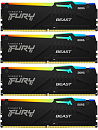 Память оперативная/ Kingston 128GB 5200MT/s DDR5 CL40 DIMM (Kit of 4) FURY Beast RGB XMP