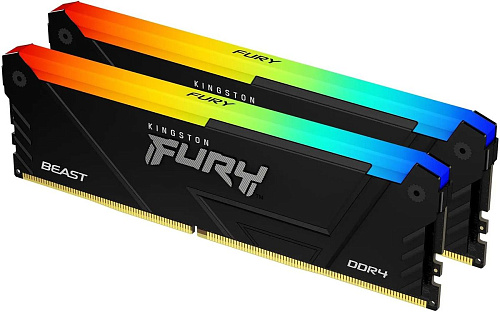 Память оперативная/ Kingston 16GB 3733MT/s DDR4 CL19 DIMM (Kit of 2) FURY Beast RGB