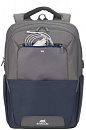 Рюкзак для ноутбука 17.3" Riva 7777 синий/серый полиэстер