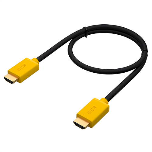 GCR Кабель HDMI 2.0, 1.0m, желтые конн, HDR 4:2:2, Ultra HD, 4K 60 fps 60Hz/5K*30Hz, 3D, AUDIO, 18.0 Гбит/с, 28/28 AWG, 3 X экран (HM401)