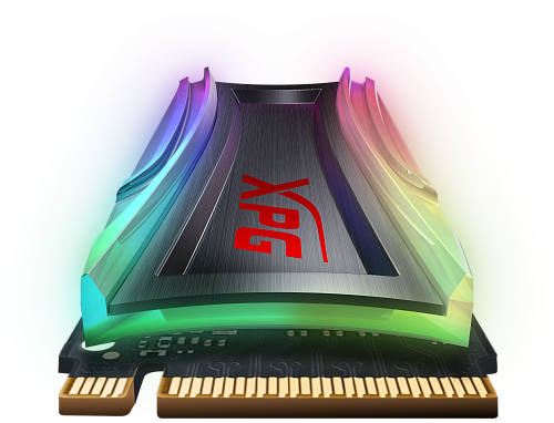 Твердотельный накопитель/ ADATA SSD SPECTRIX S40G, 1024GB, M.2(22x80mm), NVMe 1.3, PCIe 3.0 x4, 3D TLC, R/W 3500/3000MB/s, IOPs 290 000/240 000, DRAM