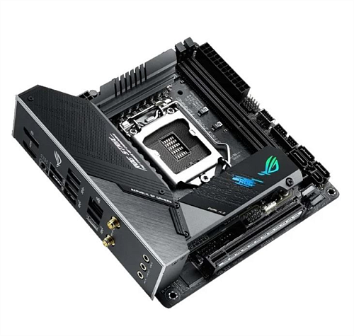 ASUS ROG STRIX Z490-I GAMING, LGA1200, Z490, 2*DDR4 , DP+HDMI, SATA3 + RAID, Audio, 2,5Gb LAN, USB 3.2*9, USB 2.0*4, mITX ; 90MB13A0-M0EAY0