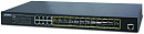 Коммутатор Planet L2+/L4 24-Port 100/1000X SFP with 8 Shared TP Managed Switches, with Hardware Layer3 IPv4/IPv6 Static Routing, W/ 48V Redundant