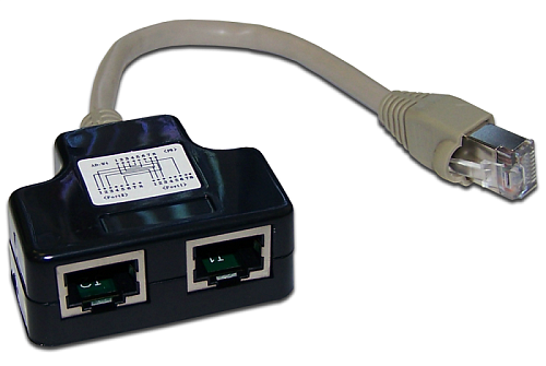 Адаптер LANMASTER Y-адаптер, 2 компьютерных порта, экранированный