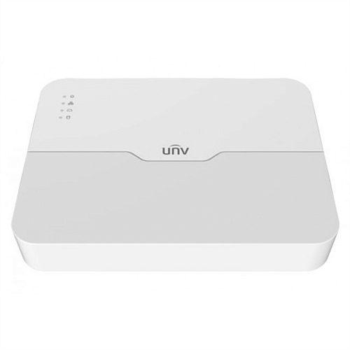 Uniview Видеорегистратор IP 8-ми канальный 4K с 8 PoE портами; Входящий поток на запись до 64Мбит/с; Поддерживаемые форматы сжатия: Ultra 265/H.265/H