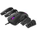 Мышь игровая HIPER Quantum (QM-2) Black USB {6200 dpi, сменные панели, 8-14 кнопок, USB кабель 1.8м, черный}