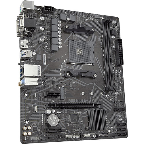 Материнская плата Gigabyte A520M S2H, Socket AM4, AMD A520, 2xDDR4-3200, D-SUB+DVI-D+HDMI, 1xPCI-Ex16, 2xPCI-Ex1, 4xSATA3(RAID 0/1/10), 1xM.2, 8 Ch Au