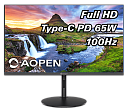 Монитор 27'' AOPEN 27SH2Ebmihux IPS, 1920x1080, 1 / 4ms, 250cd, 100Hz, 1xHDMI(1.4) + 1xType-C(65W) + Audio out, Speakers 1Wx2, FreeSync, H.Adj. 80 (