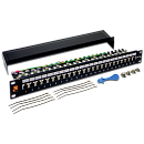 Патч-панель Патч-панель 19", 24 порта RJ45, экранированная, кат.5E, 1U