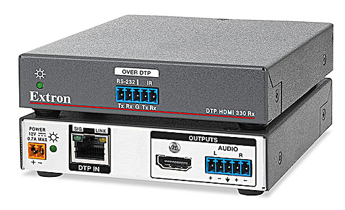 Приёмник [60-1331-13] Extron DTP HDMI 4K 330 Rx сигнала HDMI по витой паре, поддержка передачи данных EDID и HDCP, сквозные двунаправленные RS-232 и И