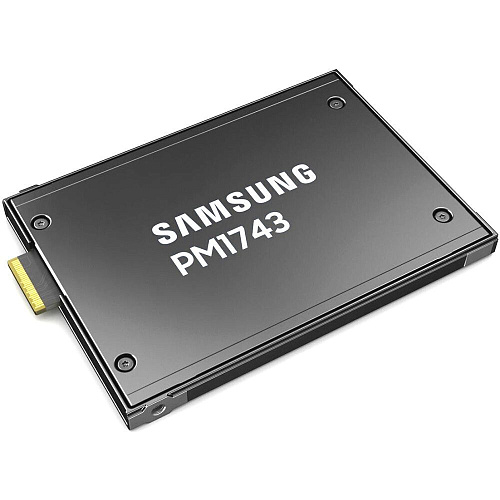 Твердотельный накопитель SSD Samsung MZWLO7T6HBLA-00A07 2.5" U.3, 7680GB, PM1743, 14000/3000 MB/s, 2500k/280k IOPS, PCI-e 5.0, 1DWPD (5Y), 15mm