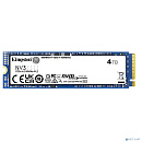 Твердотельный накопитель/ Kingston SSD NV3, 4000GB, M.2(22x80mm), NVMe, PCIe 4.0 x4, R/W 6000/5000MB/s, TBW 1280, DWPD 0.3 (12 мес)