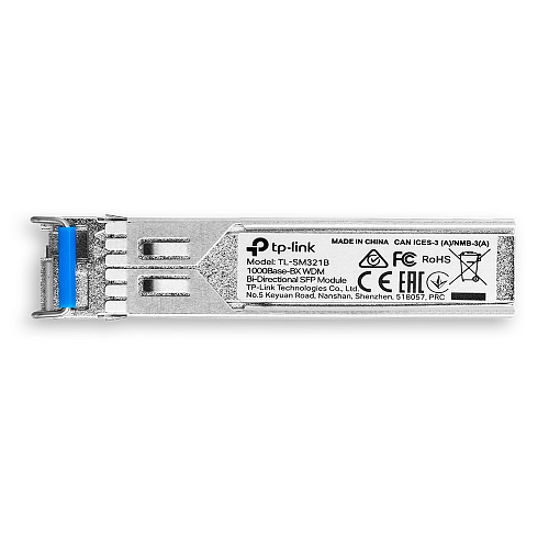 Трансивер/ 1000Base-BX WDM Bi-Directional SFP Module, LC connector, TX:1310nm/RX:1550nm, single-mode, 10km