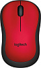 Мышь Logitech Silent M220 красный/черный оптическая (1000dpi) silent беспроводная USB (2but)