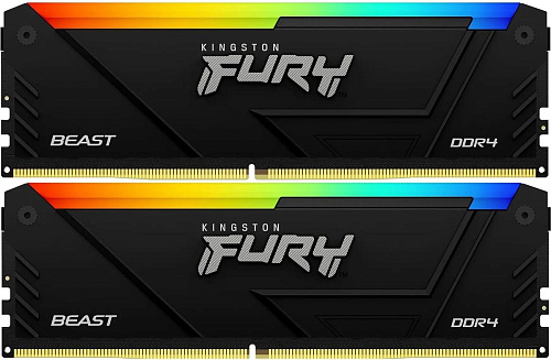 Память оперативная/ Kingston 16GB 3733MT/s DDR4 CL19 DIMM (Kit of 2) FURY Beast RGB