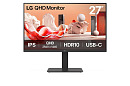 Монитор 27 LG 27BA65QB-B, IPS, 2560x1440, 5ms, 350cd, 100Hz, HDMI+ DP+USB-C+ SPK, HAS Pivot Swivel, black, In