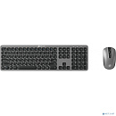 Клавиатура + мышь Oklick 300M клав:серый мышь:серый/черный USB беспроводная slim [1488402]