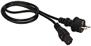 Шнур питания Шнур питания с блокировкой C13-Schuko прямая, 3х0.75, 220В, 10А, черный, 1.8 метра