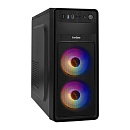 Корпус Exegate EX289007RUS Miditower EVO-5017 (ATX, без БП, 1*USB+1*USB3.0, HD аудио, черный, 2 вент. 12см с RGB подсветкой)