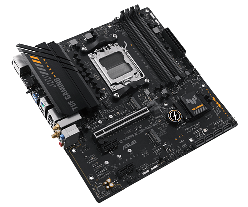 Материнская плата ASUS TUF GAMING A620M-PLUS WIFI, AM5, A620, 4*DDR5, 4*SATA, 2*M.2, 2*USB 3.2, 4*USB 2.0, 2*PCIx16, 2*PCIx1, 2*DP+HDMI, mATX; 90MB1F0