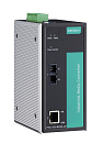 Медиаконвертер Ethernet 10/100BaseT(X) в 100BaseFX (одномодовое оптоволокно, разъемы SC) в металлическом корпусе, питание 24/48 В пост.