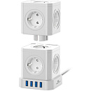 Cablexpert Сетевой фильтр Tower TWR-9-U4-W-2 (9р, 16А, 4 х USB, 3.1А, 2м, ур.защиты 4+) белый, коробка {22550}