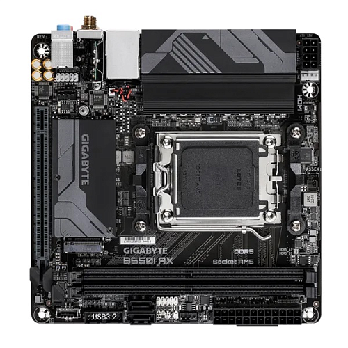 Материнская плата GIGABYTE B650I AX, AM5, B650, 2*DDR5, 2*SATA, 1*M.2, 3*USB 3.2, 3*USB 2.0, 1*PCIx16, DP+HDMI, mITX