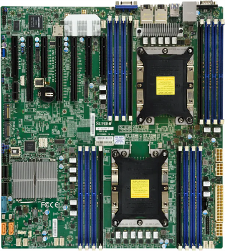 supermicro motherboard 2xcpu x11dph-i 2nd gen xeon scalable 205w/16xdimm/10xsata3/c612 raid0/1/5/10/2x1gbe/3xpciex16,4xpciex8/2xm.2/12" x 13"(bulk)
