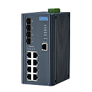 Коммутатор Advantech Управляемый EKI-7712E-4F-AE Advantech Ethernet, 8 портов RJ-45, 4 порта Gigabit SFP, металлический корпус, IP30