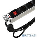 ЦМО Блок розеток Rem-16 с выкл и USB-портом, 6 Schuko, 16A, алюм., 19", шнур 1,8 м.(R-16-6S-V-U-440-1.8)